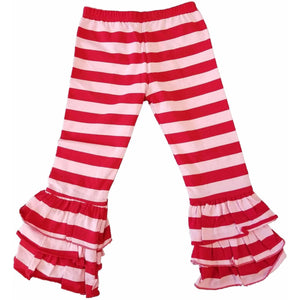Stripes Triple Ruffle Pants - Adorable Essentials, LLC 