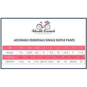 Girls Denim Single Ruffle Pants - Adorable Essentials, LLC 
