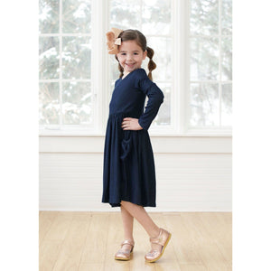 Denim Long Sleeve Bella Dress - Retiring - Adorable Essentials, LLC 
