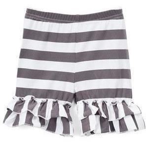 Gray & White Striped Shorts - Adorable Essentials, LLC 