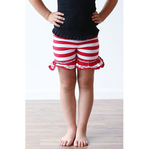 Red Striped Ruffle Shorties - Adorable Essentials, LLC 