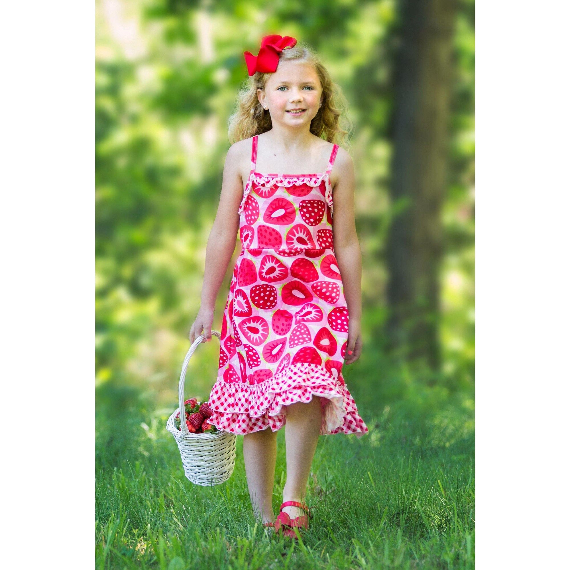 Strawberry Picnic Jessa Dress - Adorable Essentials, LLC 