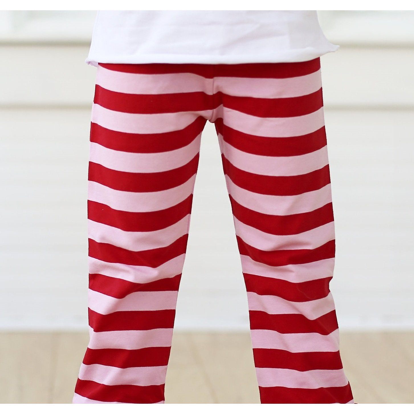 Valentine Stripes Button Ruffle Pants - Adorable Essentials, LLC 